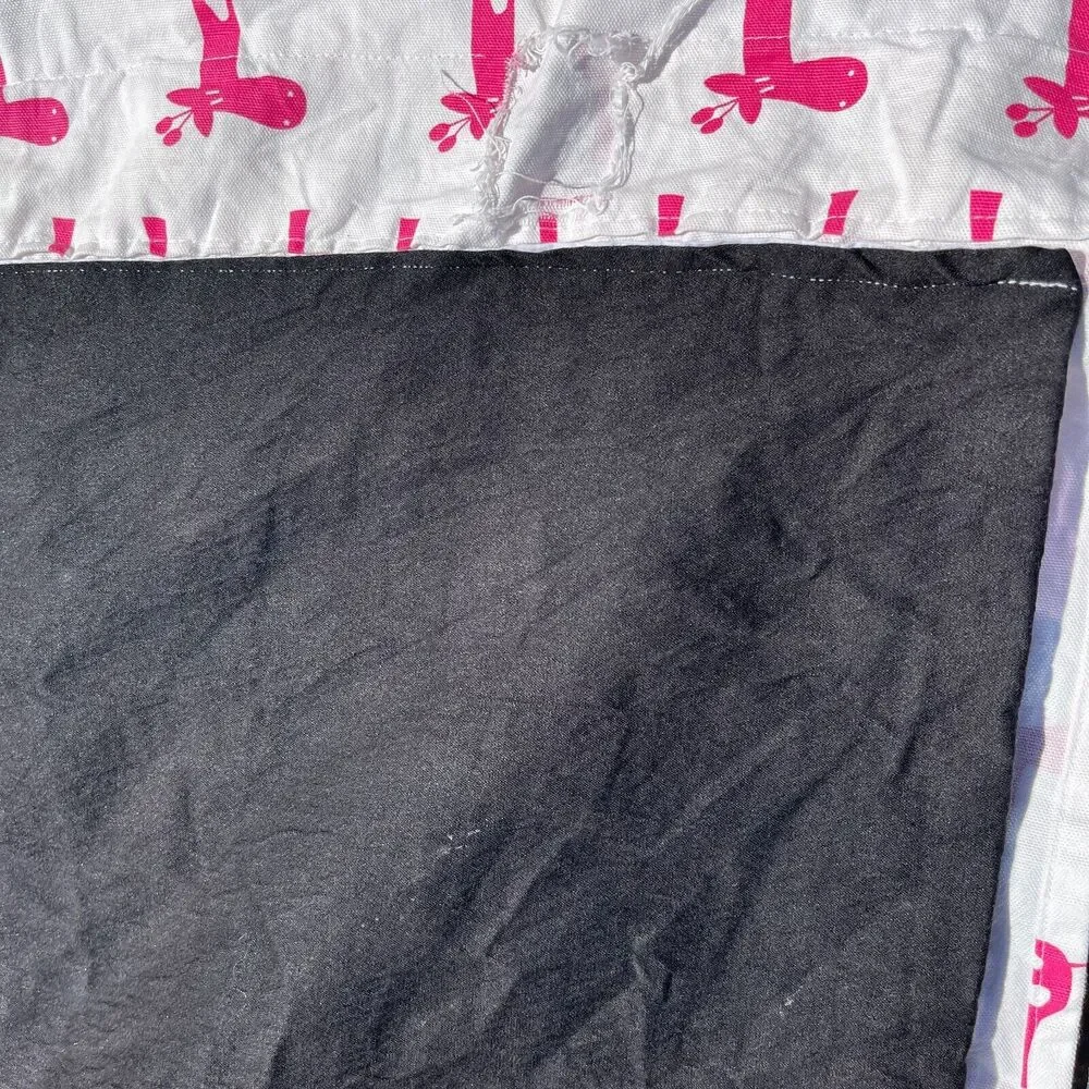 Set of 2 Whimsical Giraffe Curtains 76x50 Pink on White Custom Window Panels